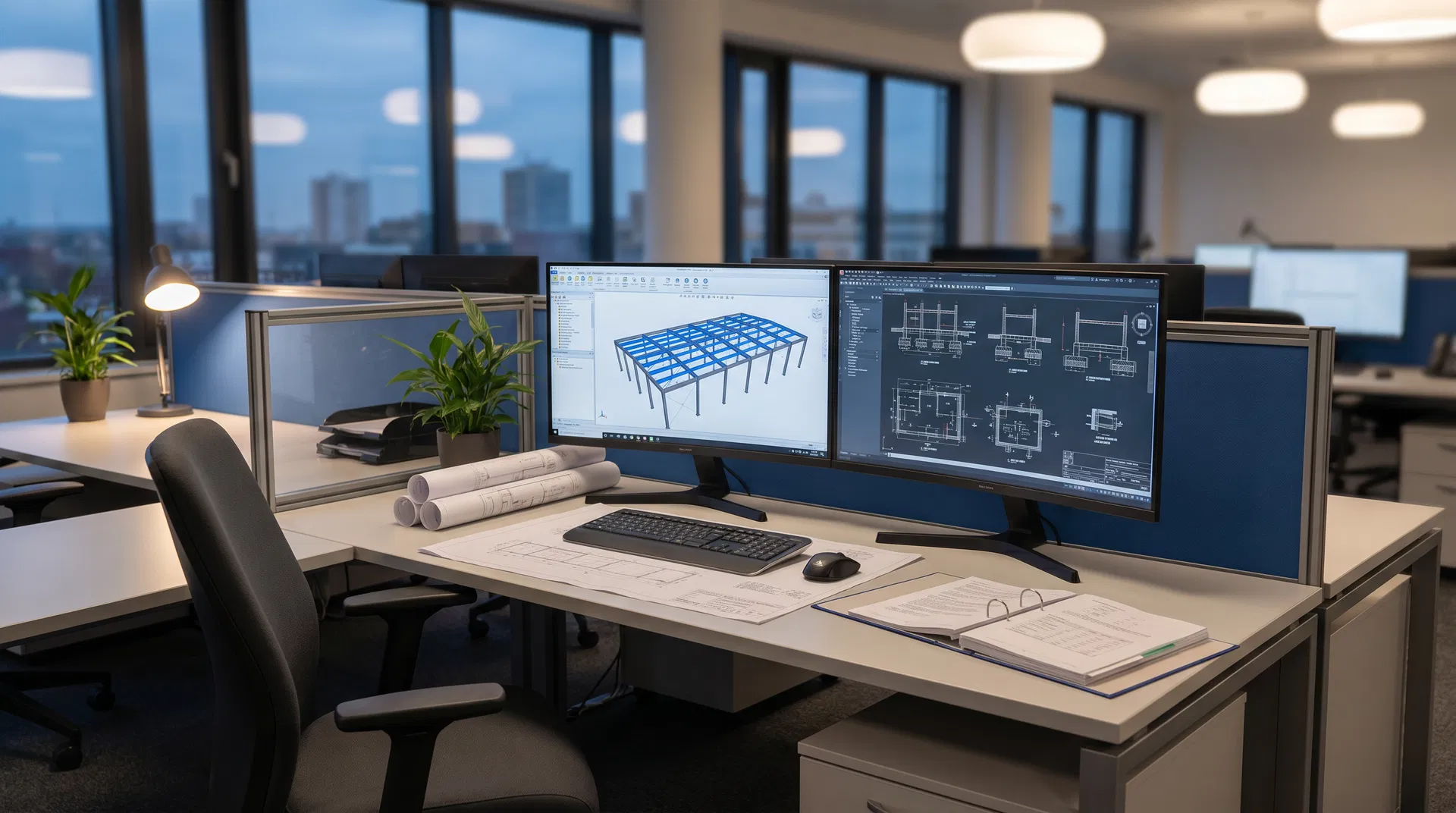 AHD Engineering team workspace with structural plans and engineering documentation